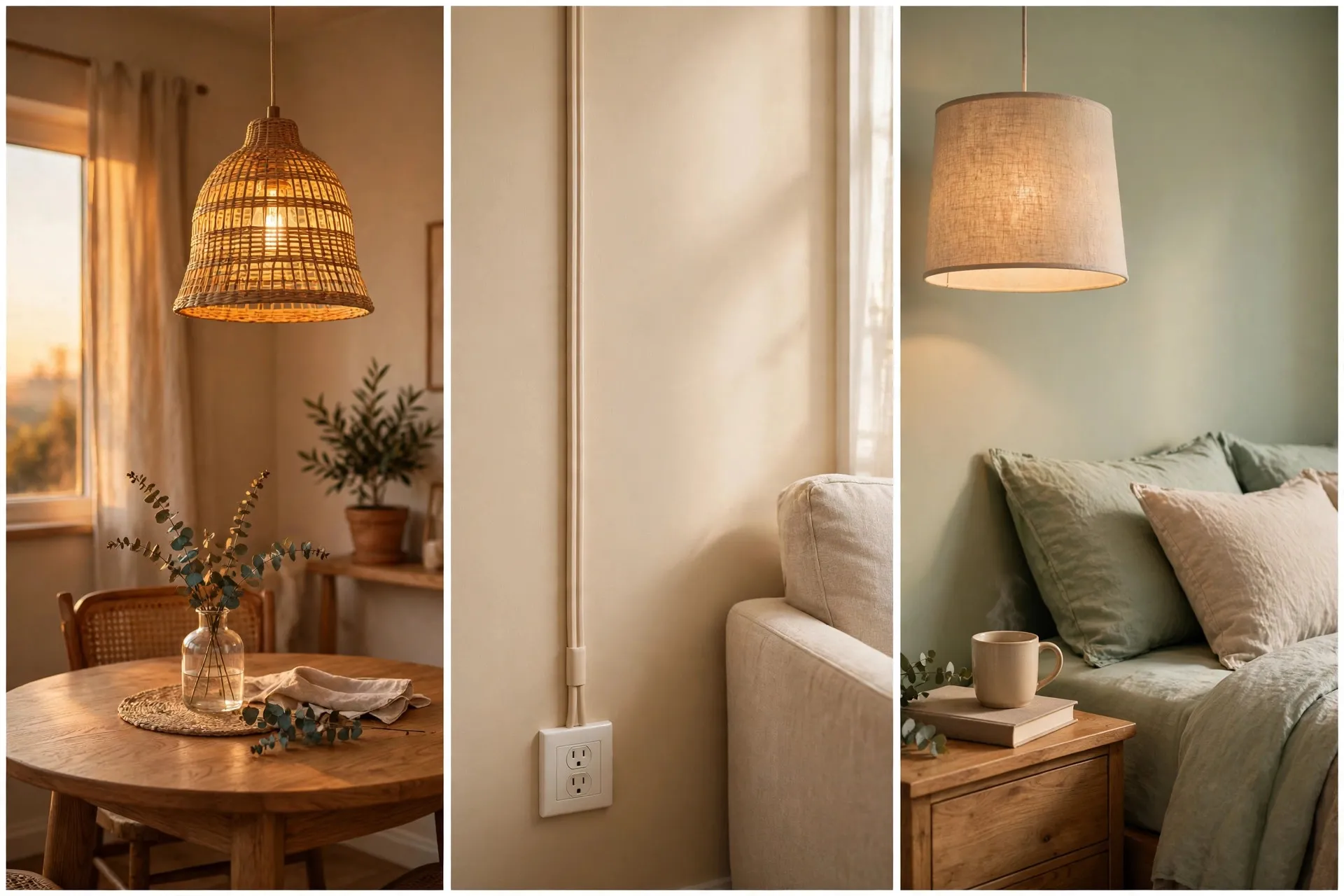 How to Hang a Plug In Pendant Light in a Rental Without Hardwiring Anything