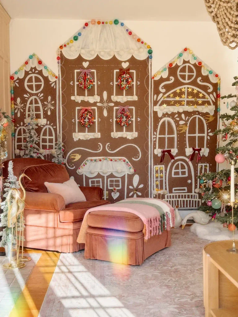Turn a Blank Wall Into a Giant Gingerbread Village