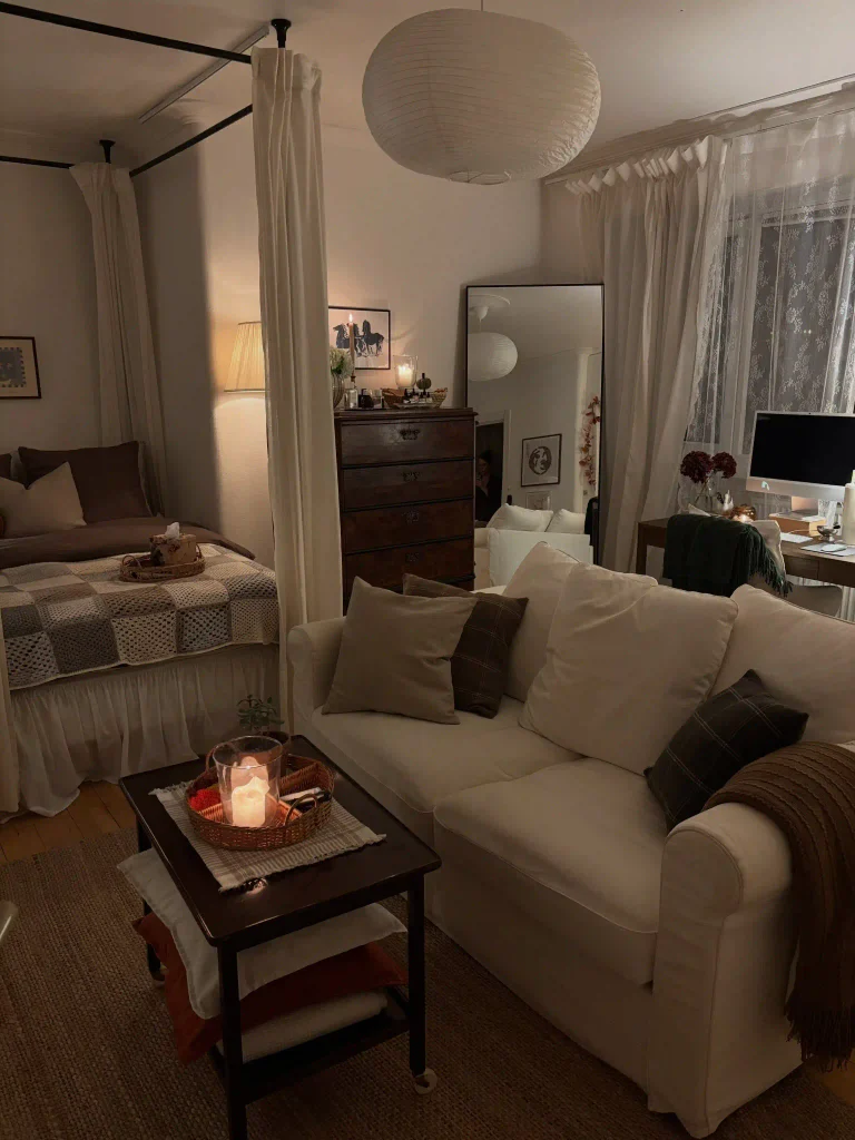 Hang Curtains Around the Bed