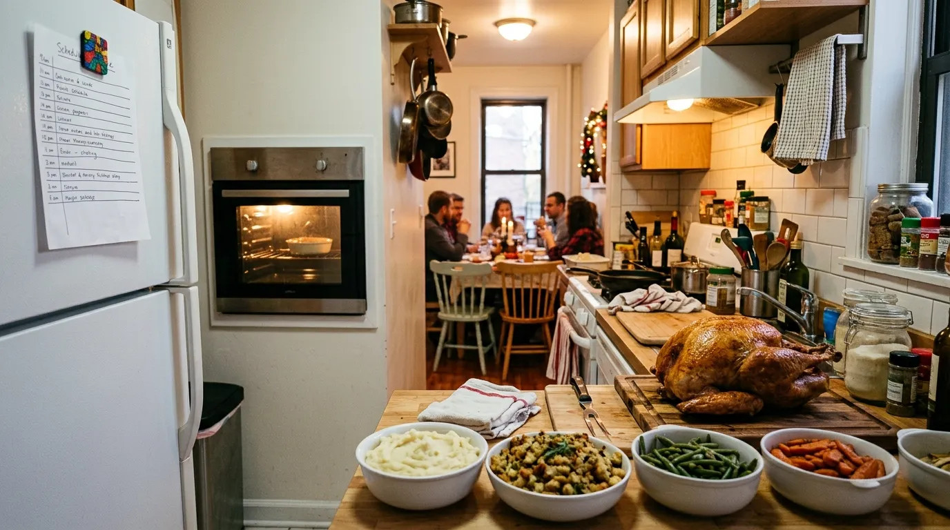 Thanksgiving in a Small Apartment: One-Oven Plan for 6 Guests