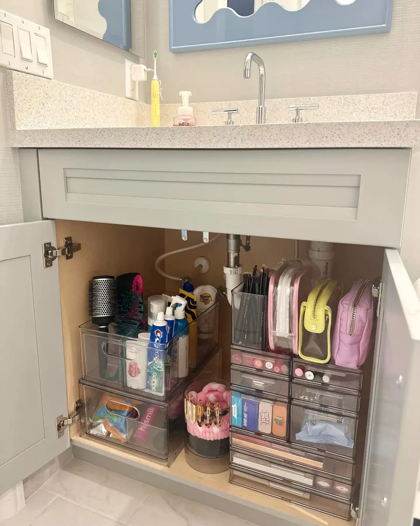 Build Around the Pipe With Clear Stacking Drawers